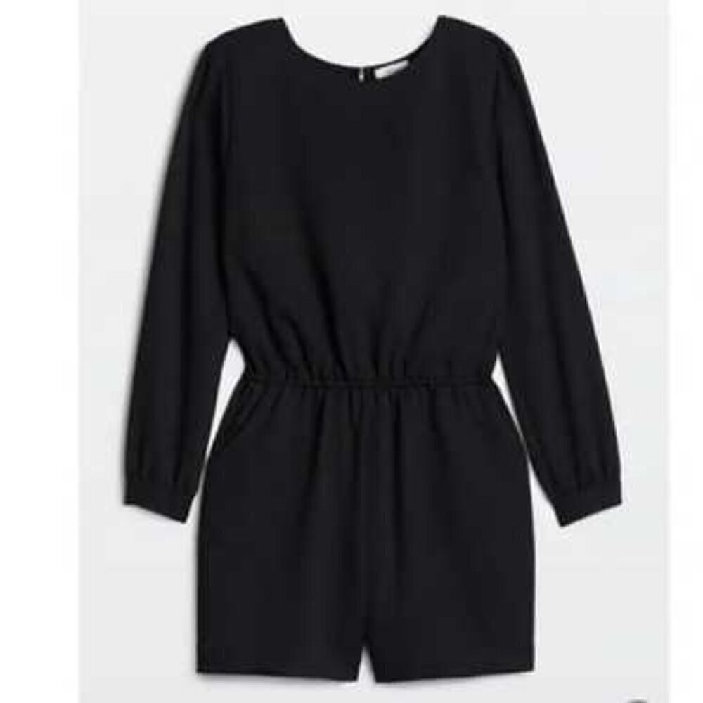 Aritzia Wilfred Grignard Romper- Black Long Sleeve Romper